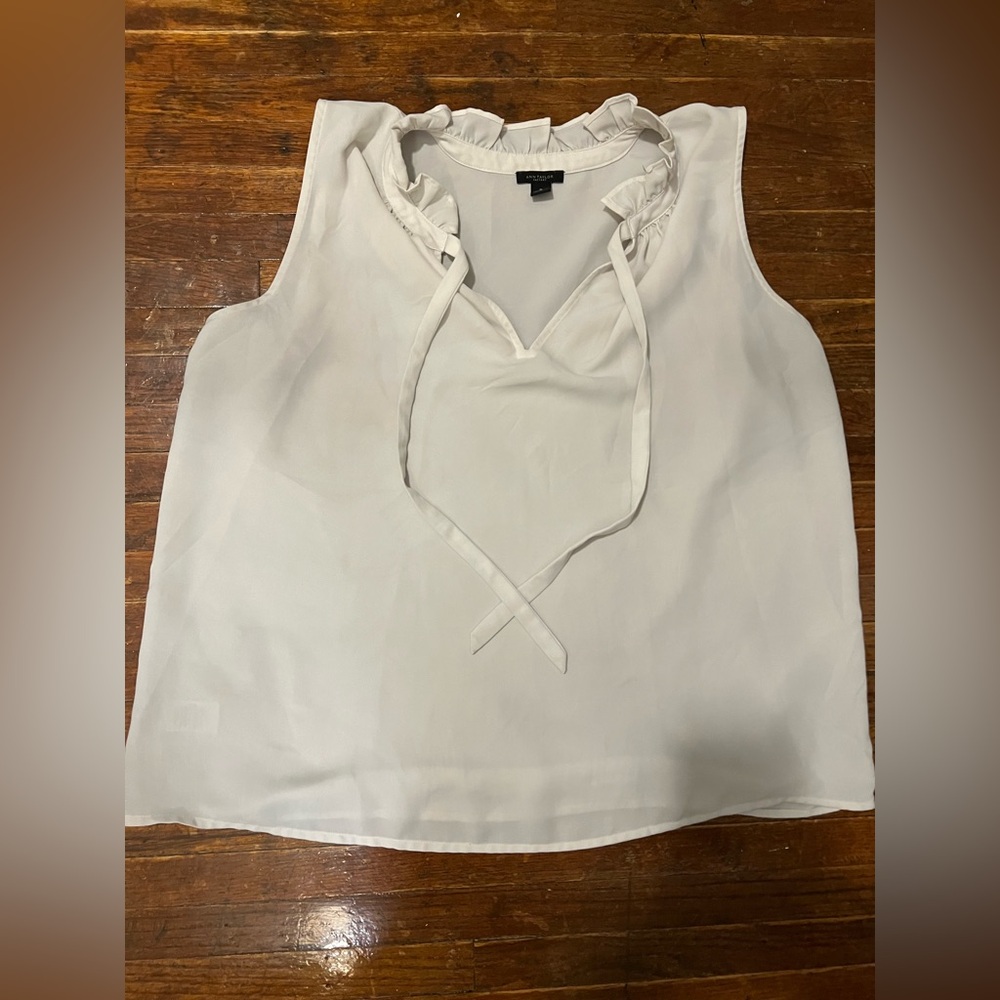 Ann Taylor Ivory Sleeveless Blouse